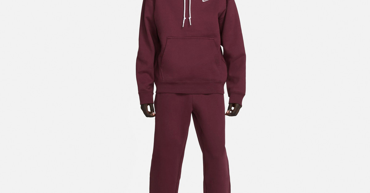 Nike Fleece Pullover Hoodie (night maroon white) 43einhalb Sneaker Store