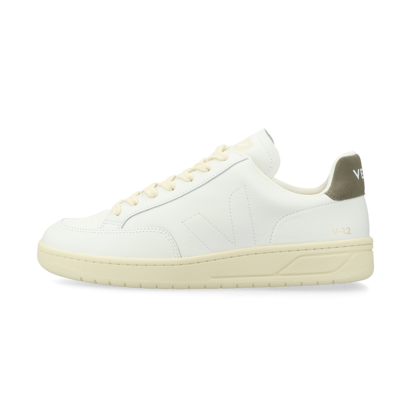 VEJA V-12 Stitch O.T. Leather (extra-white / white / kaki