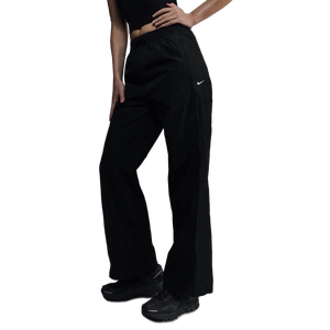 Nike Windrunner trousers in woven fabric with open hem (black / white)