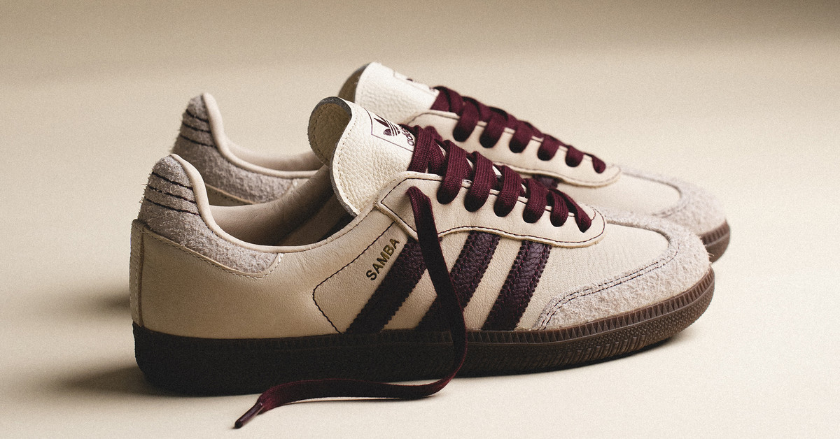 adidas Samba OG W (wonder white / maroon / putty grey) | 43einhalb 