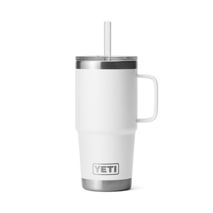 YETI RAMBLER 25 OZ /710 ml Trinkbecher mit Trinkhalm-Deckel (white)