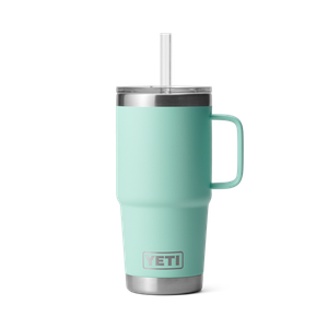 YETI RAMBLER 25OZ / 710ml Trinkbecher mit Trinkhalm-Deckel (seafoam)