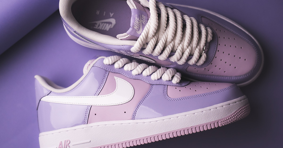 Nike Air Force '07 LV8 Patent Hydrangeas (hydrangeas white