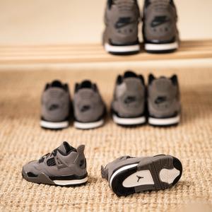 Air Jordan 4 Retro Cave Stone and Black (TD)