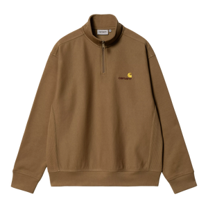 Carhartt WIP Half Zip American Script Sweat (hamilton brown)