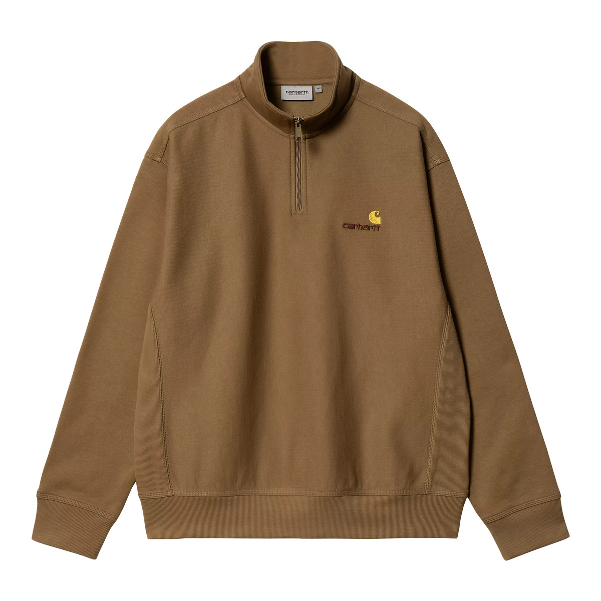 Carhartt WIP Half Zip American Script Sweat braun S - Sweatshirts