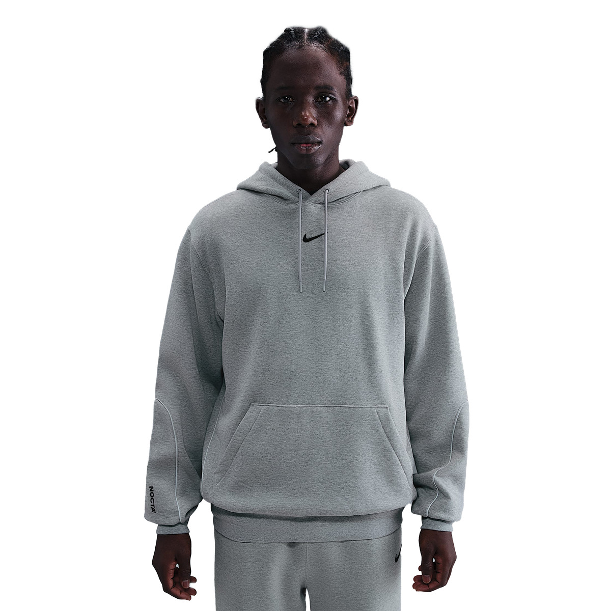 Nike x NOCTA Fleece Hoodie (dk grey heather / matte silver / black) - L