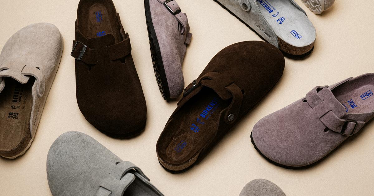 Birkenstock Boston Suede Leather - Regular (pure sage tonal FB