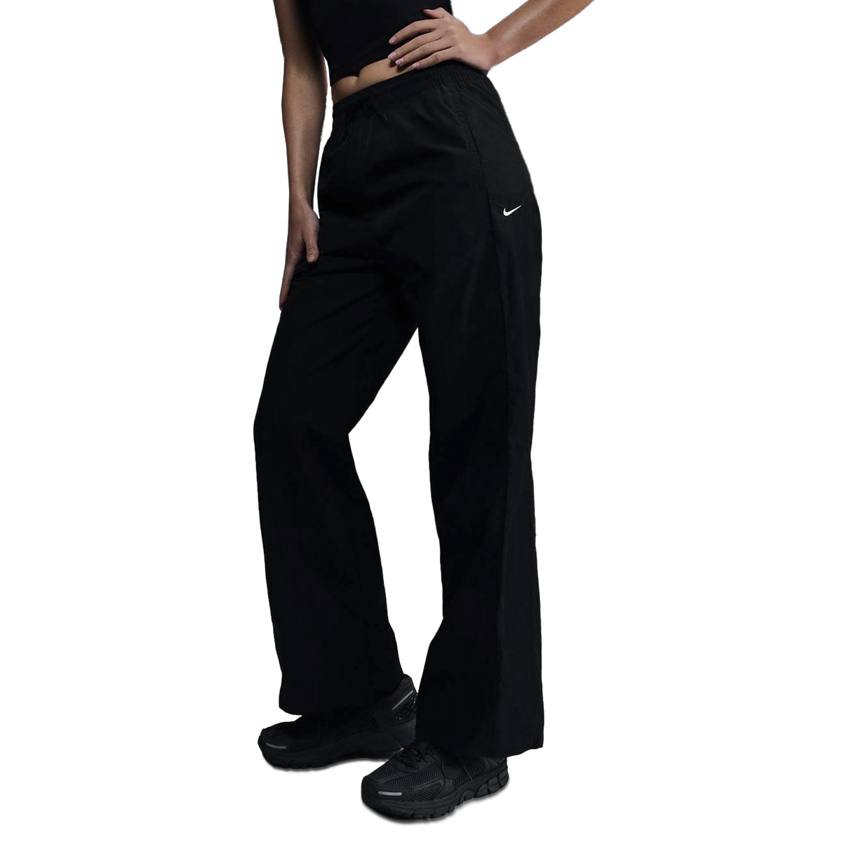 Nike Windrunner Hose aus Webstoff mit offenem Saum und hohem Taillenbund schwarz XL - Hosen & Leggings