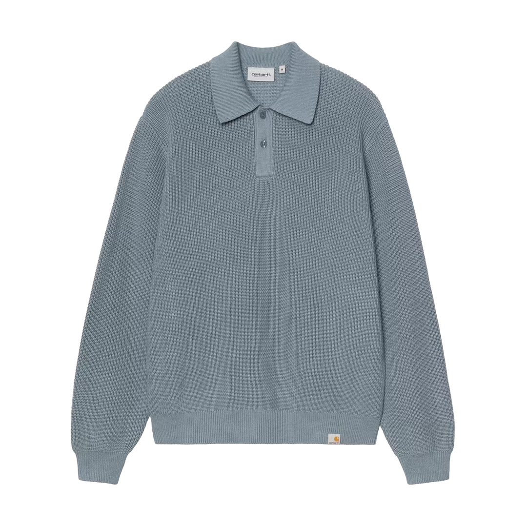 Carhartt WIP L/S Miles Polo (shady blue) | 43einhalb Sneaker Store