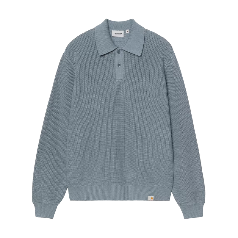 Carhartt WIP L/S Miles Polo (shady blue) | 43einhalb Sneaker Store