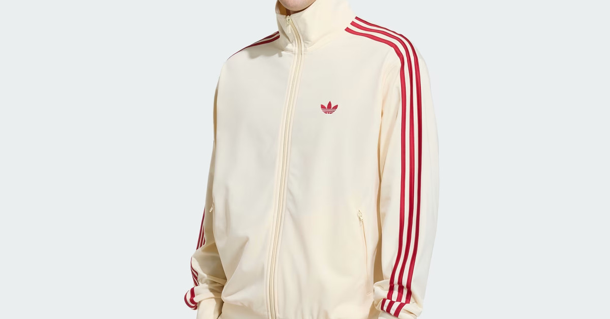 adidas Firebird Track Jacket (warm vanilla / team victory red