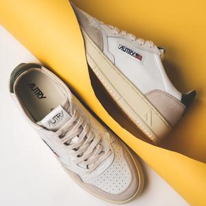 Medalist Low (leat / suede white / bronze green)
