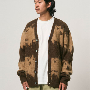 Mohair Splatter Cardigan Taupe Splatter