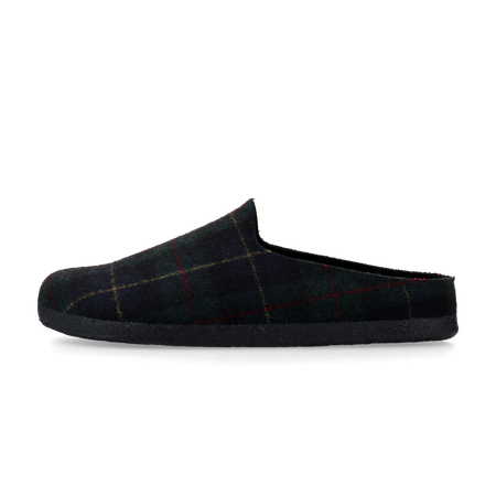 Birkenstock Amsterdam Wrapped Dip Felt - Regular Green Navy Plaid