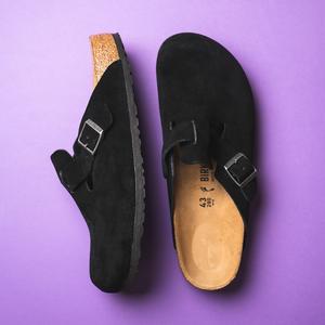 Boston Suede Leather - Narrow Black